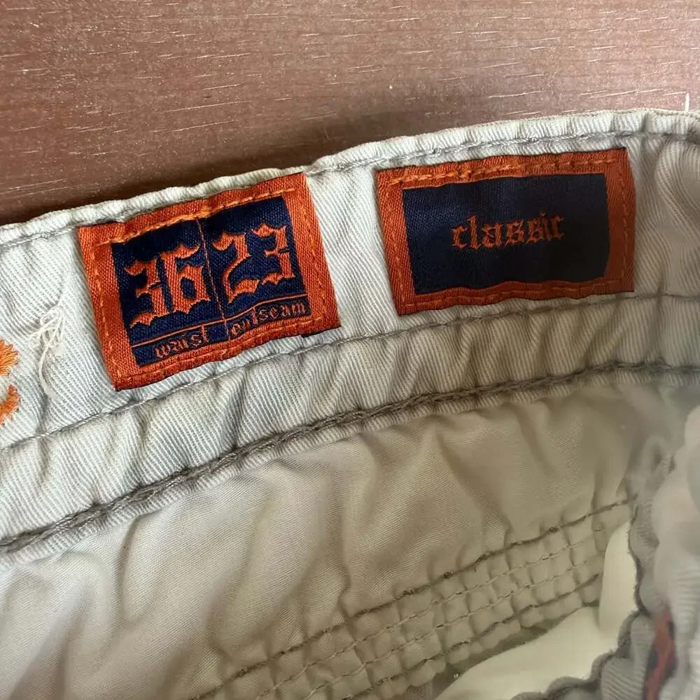 Y2K Style Rock Revival Classic Camo Cargo Shorts White Men's Size 36x23